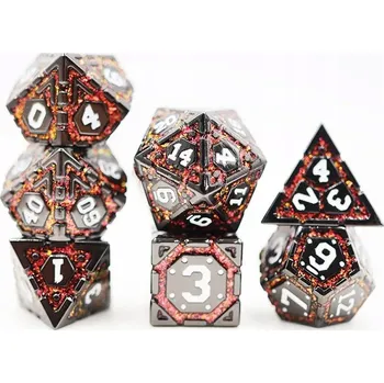 Příslušenství k deskovým hrám VULKANICKÁ SADA 7 KOVOVÝCH KOSTEK RPG