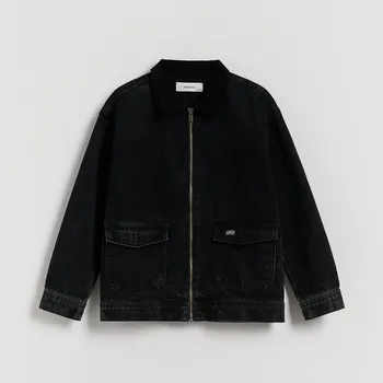 Chlapecká bunda Reserved - Denim košile s kapsami - černý - 034FO-99J - 034FO-99J-164