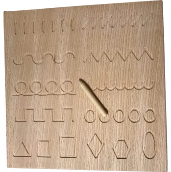 Dřevěná hračka ADENA MONTESSORI Grafomotorická tabulka- čísla a tvary