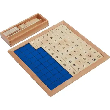Dřevěná hračka ADENA MONTESSORI Stovková tabulka EU verze