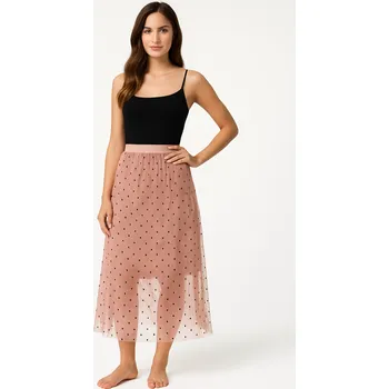 Dámská sukně Sukně tylová s puntíky - růžová