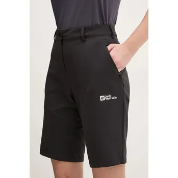 Outdoorové šortky Jack Wolfskin Pico Trail černá barva, high waist, A63909 99X, vel. 38