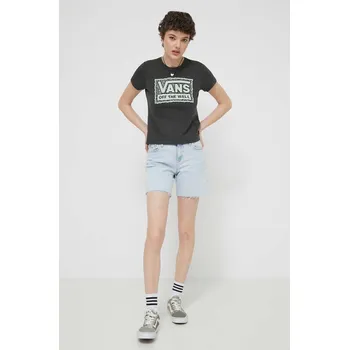 Bavlněné tričko Vans černá barva VN000GFMBLK1 99X, vel. M