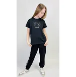 Reporter Young | Dívčí černé tričko s holografickým potiskem ‚ECHOES‘ na hrudi - Barva ČERNÁ, Velikost 170 243-0440G-52-100-1