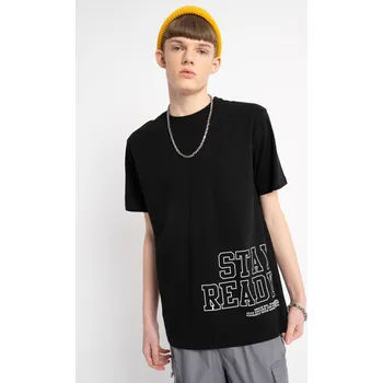 Chlapecké tričko Reporter Young | Chlapecké černé tričko s potiskem "STAY READY" - Barva ČERNÁ, Velikost 164 251-0440B-71-100-1