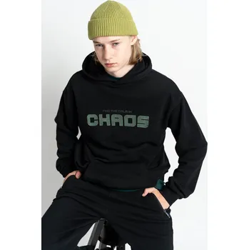 Chlapecká mikina Reporter Young | Chlapecká černá mikina s kapucí a 3D potiskem „CHAOS“ - Barva ČERNÁ, Velikost 152 243-0551B-35-100-1