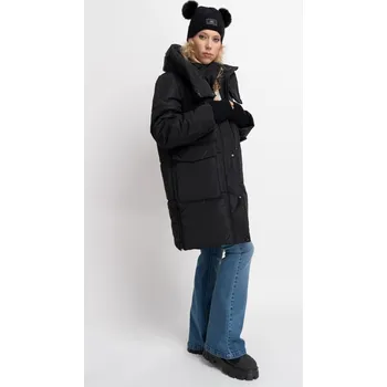 Dívčí bunda Reporter Young | Dívčí černá dlouhá zimní prošívaná bunda s kapucí, zateplená - Barva ČERNÁ, Velikost 170 243-0886G-01-100-1