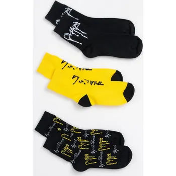 Reporter Young | Chlapecký žluto-černý set ponožek s potiskem graffiti – 3-PACK - Barva VÍCEBAREVNÁ, Velikost 40/42 243-0995B-32-900-1