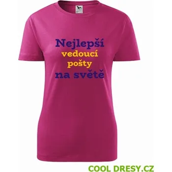 Dámské tričko Dámské tričko nejlepší vedoucí pošty - Barva: purpurová, Velikost XXL