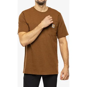 Pánské oblečení Bavlněné tričko Carhartt K87 Pocket S/S T-Shirt - oiled walnut heather