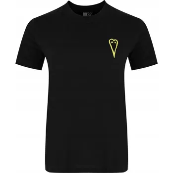 DIESEL Heart Black tričko XS Černá