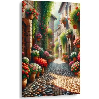 Obraz Dovido Obraz kamenná ulice v květech