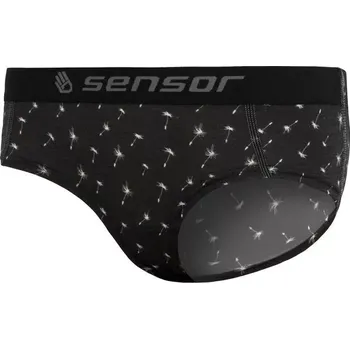 Pánské spodní prádlo Sensor Sensor Merino Impress dámské kalhotky, černá/pattern velikost M