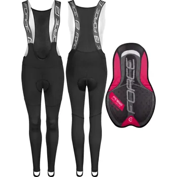 cyklistické kraťasy FORCE Kalhoty Force SPRING lady s vložkou, černé velikost XXL