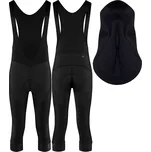 FORCE Kalhoty 3/4 Force BRIGHT se šráky a vložkou, černé velikost L