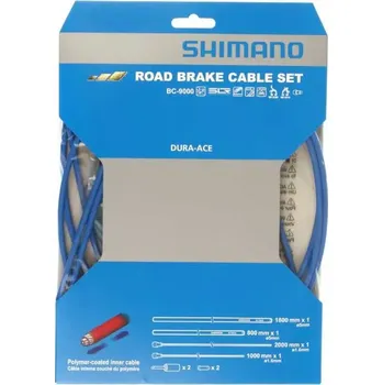 Lanko pro jízdní kolo Shimano Brzdový set Shimano BC-9000, polymer, bowdeny+lanka barva modrá