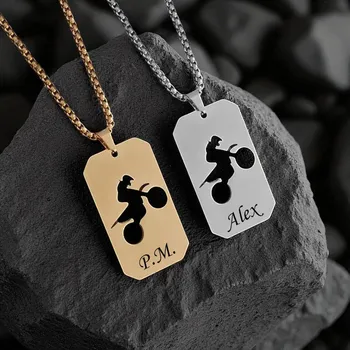 Přívěsek Přívěsek s řetízkem z chirurgické oceli Motorka Deluxe