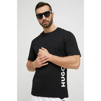 Pánské tričko Plážové tričko HUGO T-SHIRT RN RELAXED černá barva, s potiskem, 50493727 99X, vel. XS