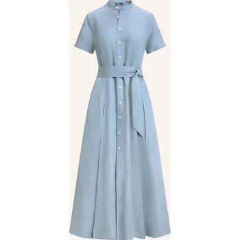 Oblečení a móda Polo Ralph Lauren Dámské Šaty S Hedvábím A Lnem, tmavě modrá, 38