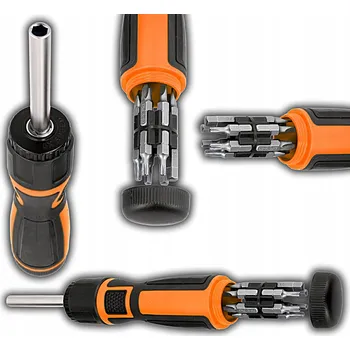 Šroubovák ŠROUBOVÁK S RÁČNOU A PŘEVODEM 1:5 SADA BITŮ 12 KUSŮ PRAKTICKÝ