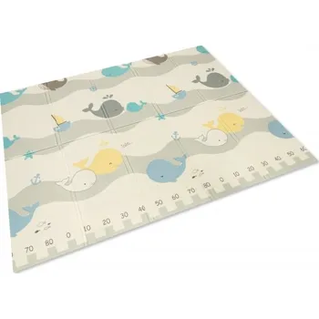 Hrací deka Skládací pěnová podložka oboustranná, 180x150x1 cm - Oceán