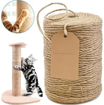 Lany SISALOVÉ LANO JUTOVÁ ŠŇŮRA SISAL NA ŠKRABADLO SILNÁ RUSTIKÁLNÍ 8 mm 10 m