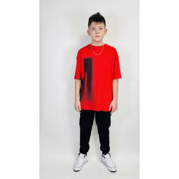 Chlapecké tričko Reporter Young | Chlapecké červené tričko s černým potiskem na přední straně - Barva ČERVENÁ, Velikost 176 243-0440B-07-650-1