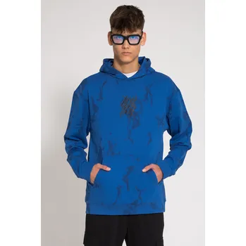 Chlapecká mikina Reporter Young | Chlapecká modrá mikina s kapucí a potiskem - Barva MODRÁ, Velikost 152 243-0551B-30-460-1