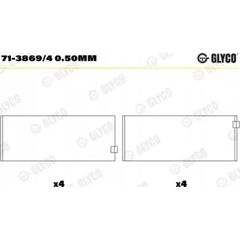 Motor automobilu Glyco 71-3869/4 0.50MM Ložisko ojnice, sada (0,50 mm)