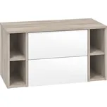 EBS Kuba Sestava skříňky se dvěma regály a deskou 101x46,8 cm, bílá/dub Kronberg