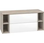 EBS Kuba Sestava skříňky se dvěma regály a deskou 121x46,8 cm, bílá/dub Kronberg