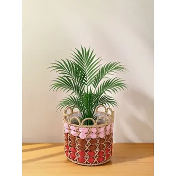 Květináč Sinsay - Pletený květináč - pastelová růžová - 761GM-03X - 761GM-03X-ONE