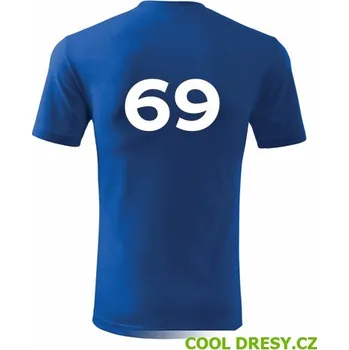 Pánská móda Tričko s číslem 69 - Barva: královská modrá, Velikost XXL