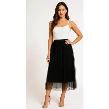 Dámská sukně Sukně tylová s puntíky - černá