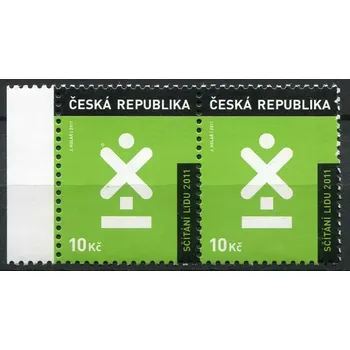 Poštovní známka Česká pošta (2011) 666 ** (sp) - Česká republika - Sčítání lidu - VV 11/1 - kroužek nad "X"