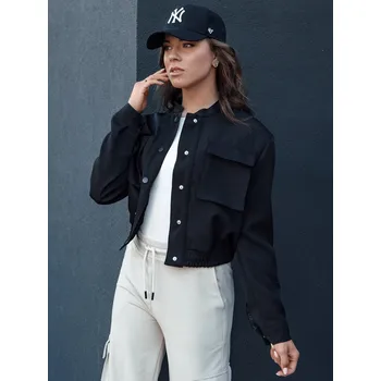 Dámské oblečení Dámská bomberka PRIEV černá DStreet černá | bílá | krémová 3393090