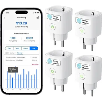 Elektrická zásuvka Meross Matter Compatible Smart Wi-Fi Plug with Energy Monitor (4 pack)