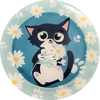 Talíř LUMINARC Dětský dezertní talíř skleněný 20,5 cm KOČKA KOTĚ 410