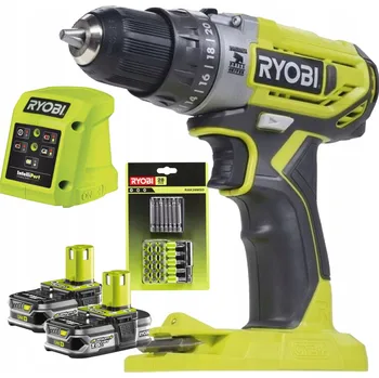 Ryobi aku vrtačka 18V ONE+ 2x1.5Ah + Nabíječka + Sada bitů 28 ks