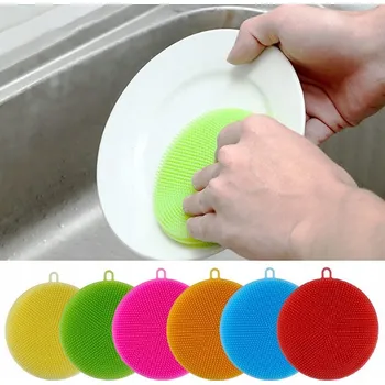 Myčka nádobí Silikonová houbička na mytí nádobí RŮŽOVÁ