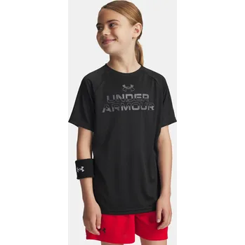 Chlapecké tričko Chlapecké tričko Under Armour UA Tech Split Wordmark 1383010-003 Černá YLG