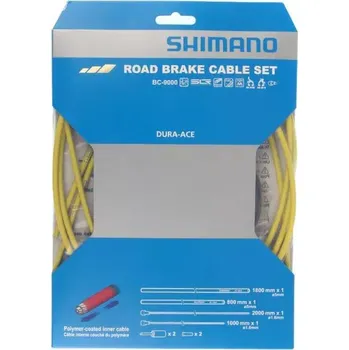 Lanko pro jízdní kolo Shimano Brzdový set Shimano BC-9000, polymer, bowdeny+lanka barva žlutá