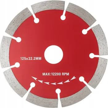 Řezný kotouč 125MM 2MM DIAMANTOVÝ KOTOUČ SEGMENTOVÝ PRO ŘEZÁNÍ SLINUTÉ DLAŽBY A KERAMICKÝCH DLAŽDIC