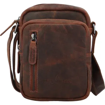 Pánská kožená taška Green Wood Element, tmavě hnědá