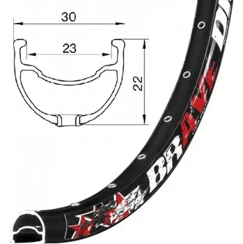 Ráfek na kolo Remerx Ráfek Remerx BRAVE, 559 x 23 černá počet děr 32