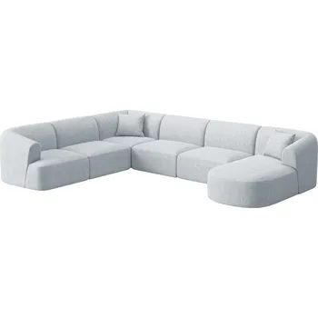 Pohovka Cosmopolitan Design Světle šedá čalouněná rohová pohovka Campi 330 cm, levá