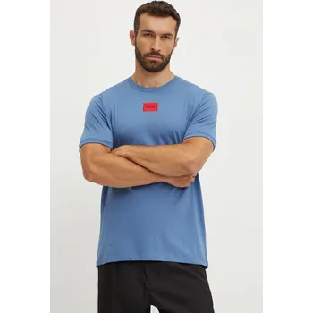 Pánské tričko Bavlněné tričko HUGO Diragolino212 s aplikací, 50447978 modrá 55D, vel. XL