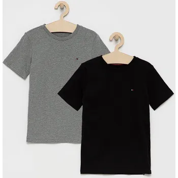 Chlapecké oblečení Dětské bavlněné tričko Tommy Hilfiger UB0UB00310.4890 šedá 90A, vel. 164