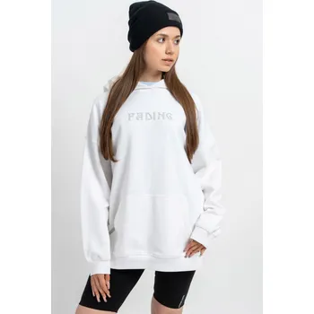 Dívčí mikina Reporter Young | Dívčí bílá zateplená oversize mikina s kapucí a 3D potiskem ‚FADING‘ - Barva BÍLÁ, Velikost 158/164 243-0551G-11-200-1