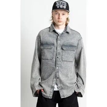 Chlapecká bunda Reporter Young | Chlapecká šedá košilová džínová bunda s efektem seprání a patentkami - Barva ŠEDÁ, Velikost 152 243-0331B-02-001-1